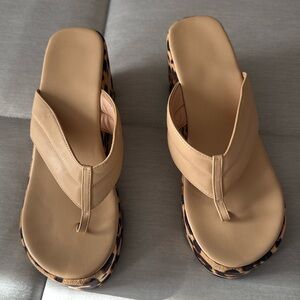 Leopard Print Platform Sandals